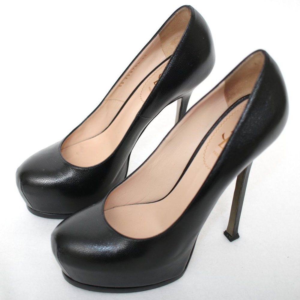 YSL Yves Saint Laurent Black Tribtoo 105 Pumps Sz 39 - Picture 12 of 15